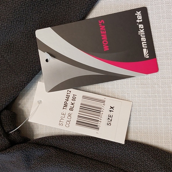 Marika Tek Half-Zip Activewear Yoga Jacket 1X NWT Black With Pink - Picture 3 of 12